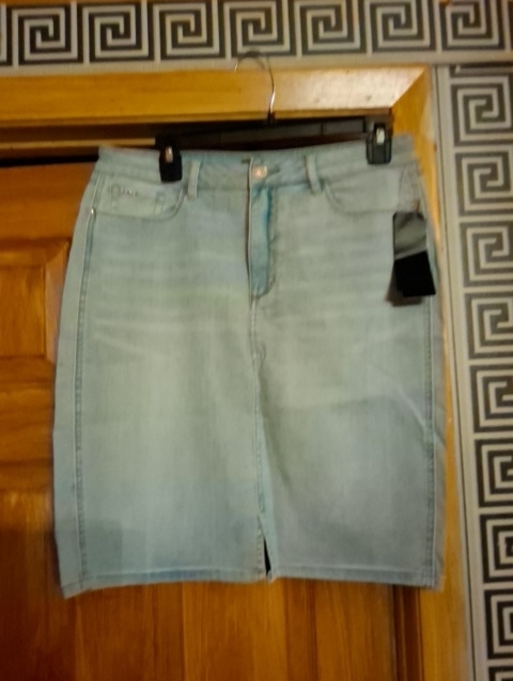 bebe Light Blue Denim Shorts Skirt